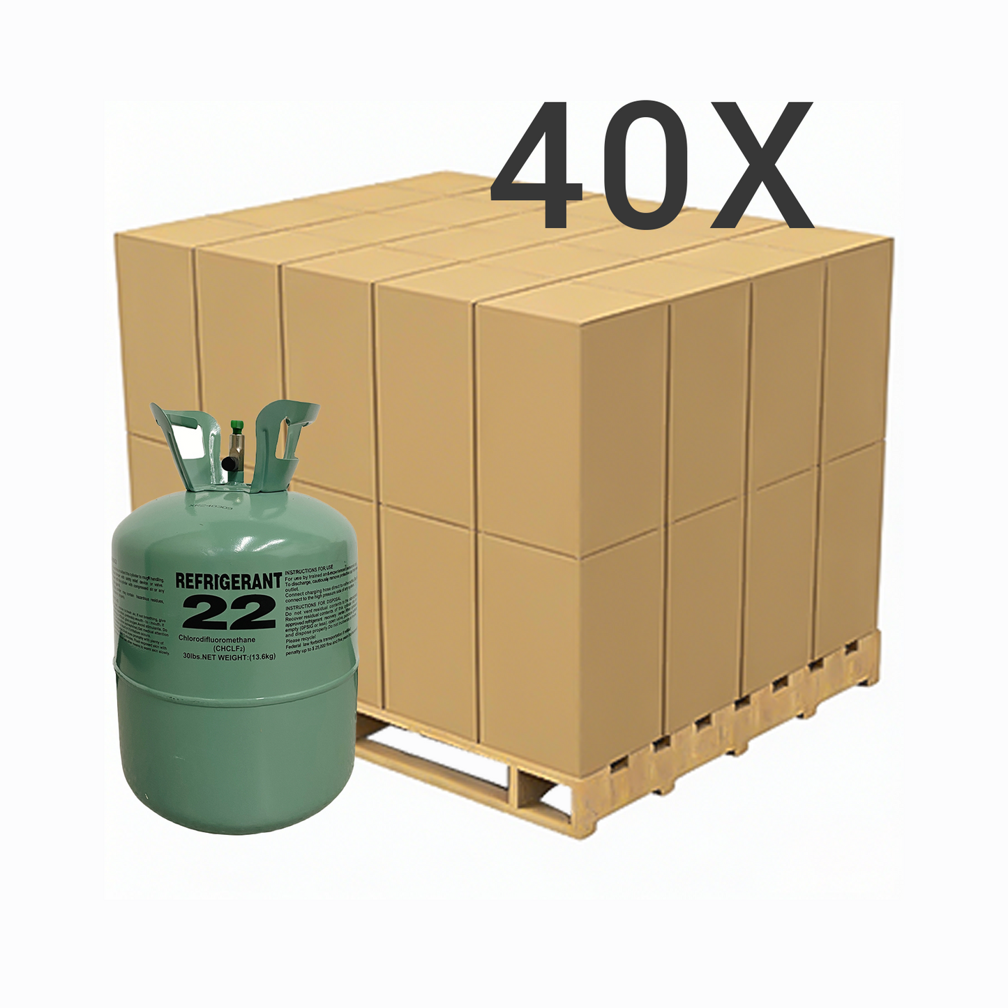 30LB R22 (R-22) Refrigerant Gas | 20 Cylinders