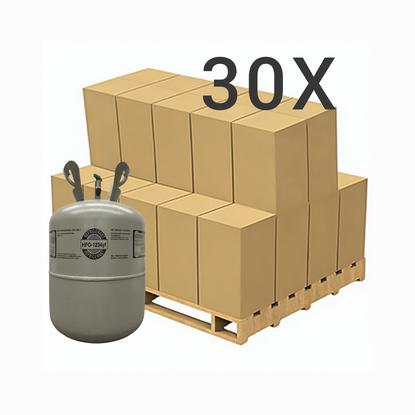 11 LB R1234yf (R-1234yf) Refrigerant Gas | 40 Cylinders