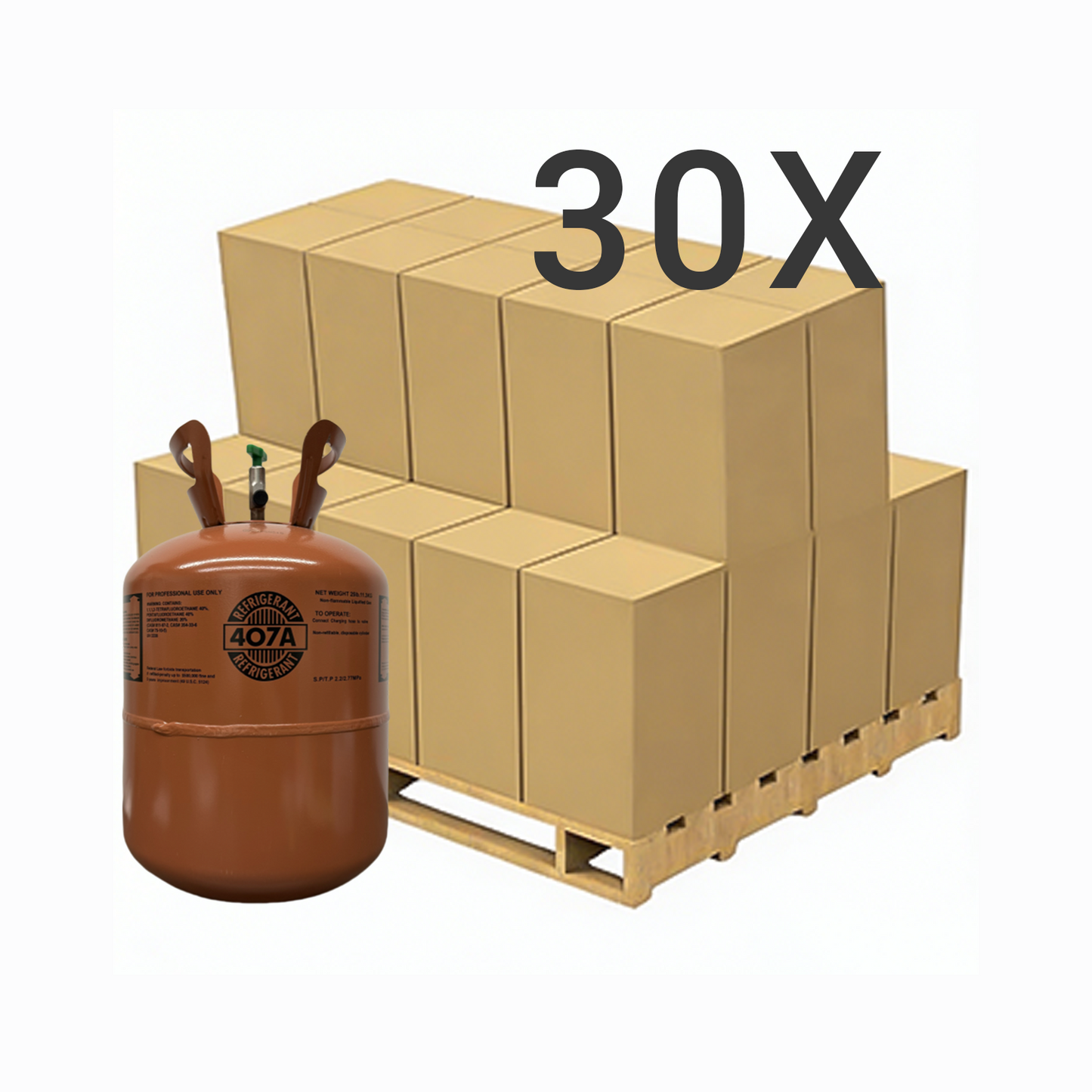 25LB R407A (R-407A) Refrigerant Gas | 20 Cylinders