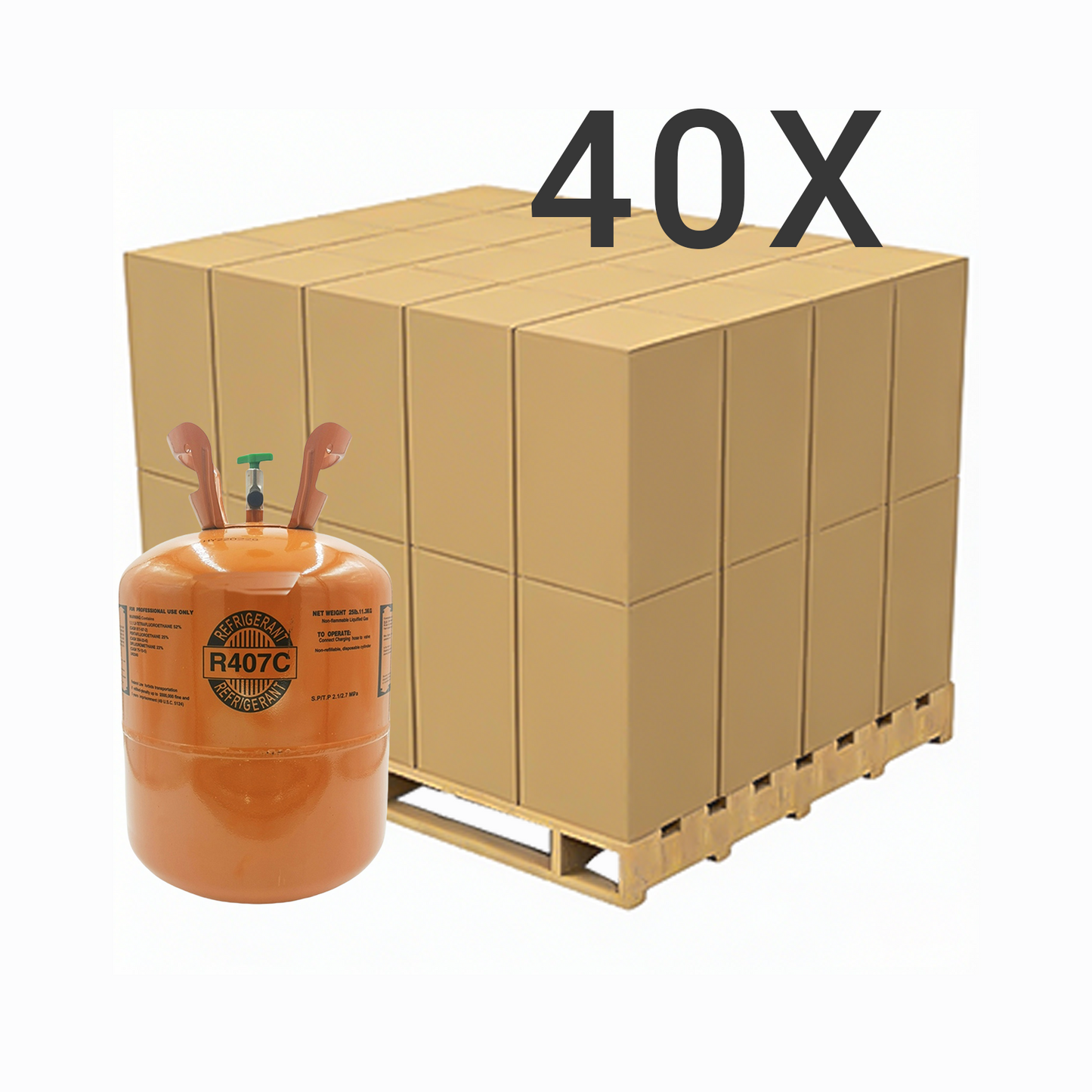 25LB R407C (R-407C) Refrigerant Gas | 5 Cylinders
