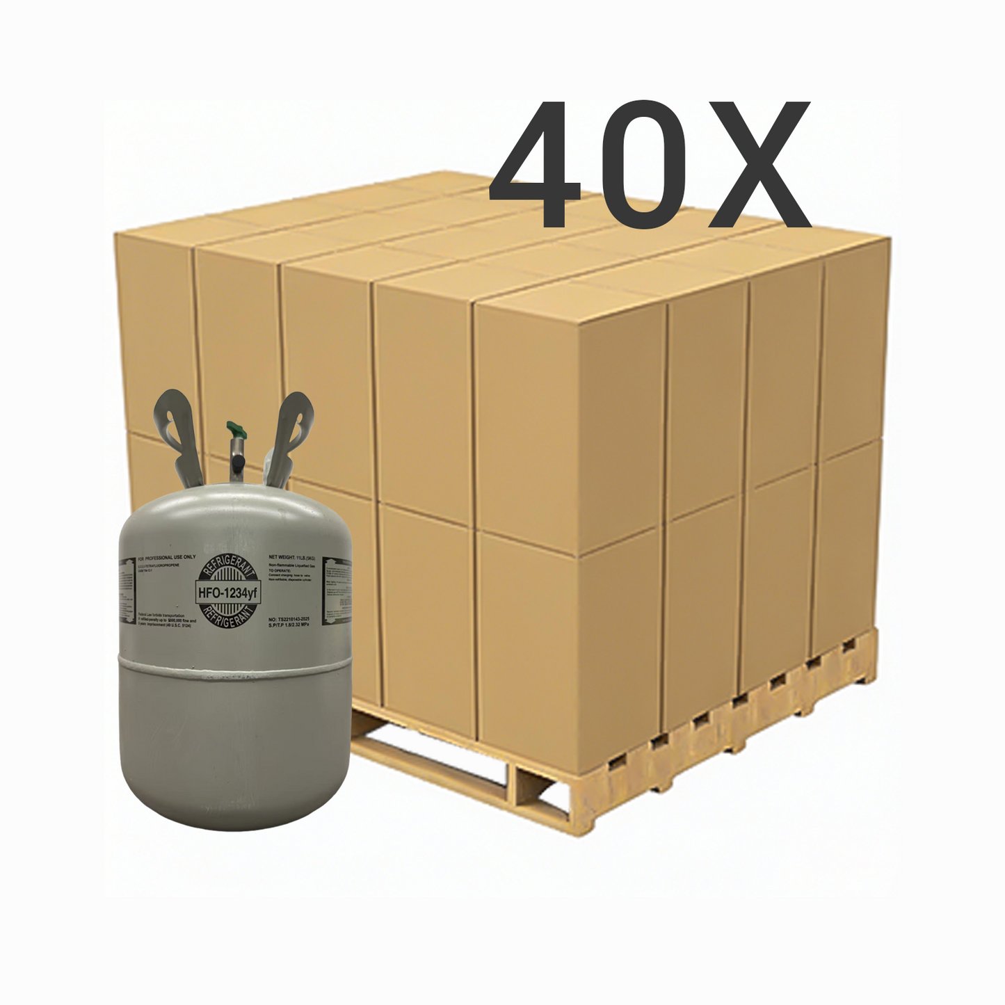 11 LB R1234yf (R-1234yf) Refrigerant Gas | 5 Cylinders